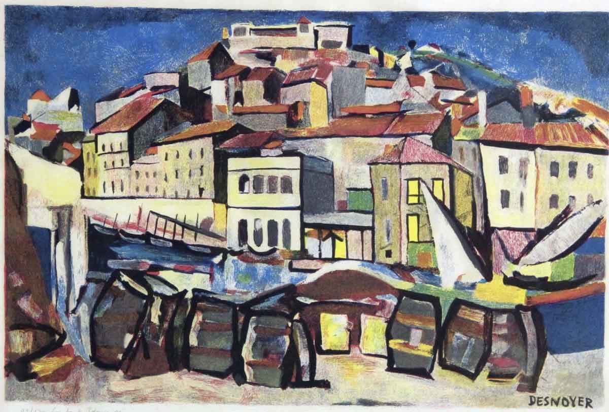 François Desnoyer - Le port de Sète - Collection Philippe Lacroix