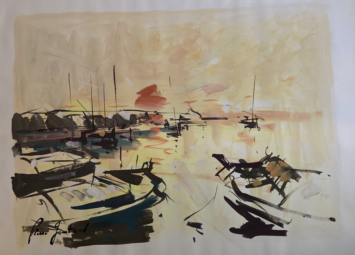 Pierre Gontard - Petit port soleil couchant - Collection Philippe Lacroix